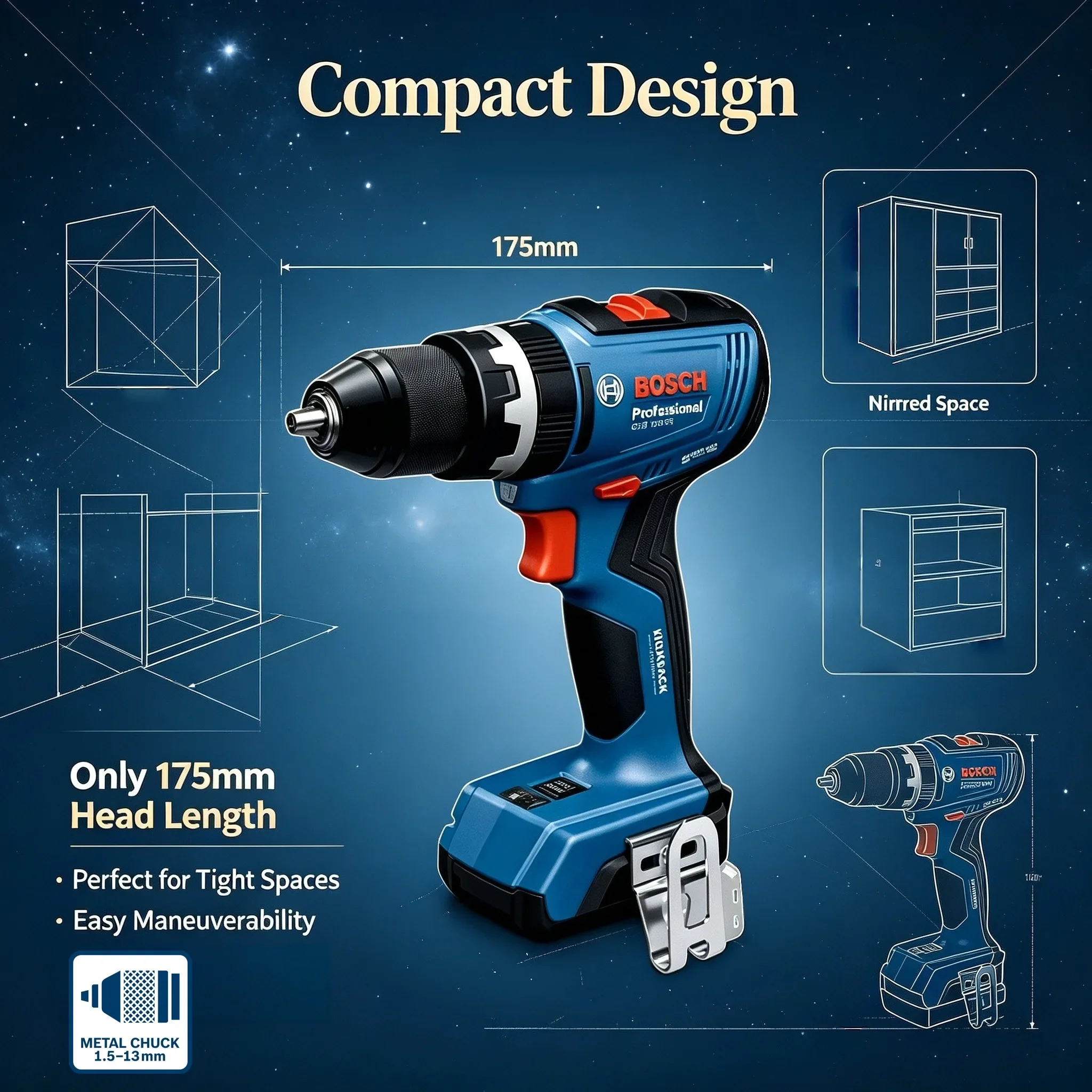 Cordless Drill Driver - BOSCH GSB 18V-65 Brushless Cordless Drill