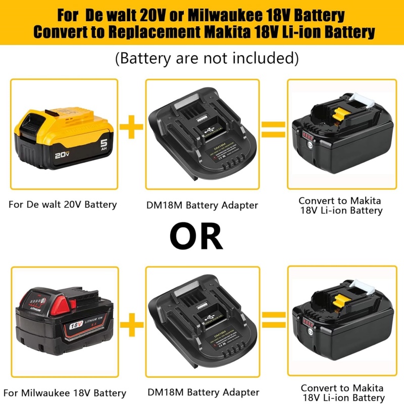 DM18M Lithium Battery Adapter  - đánh giá và giá Power Tools Battery Adapter