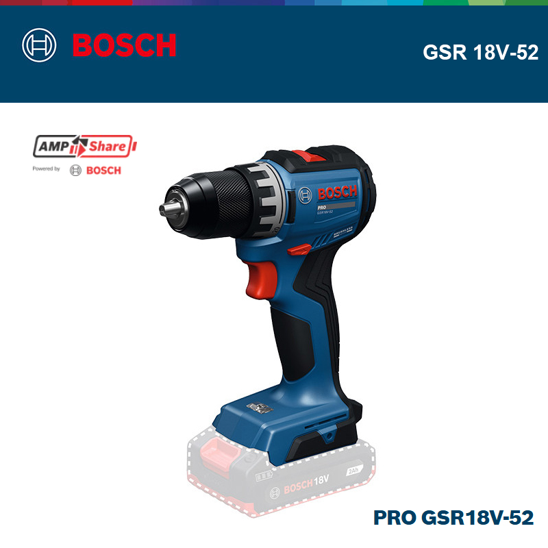 BOSCH GSR 18V-52 PRO Cordless  - đánh giá và giá Cordless Drill Driver